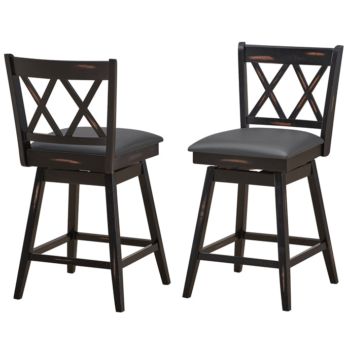 Giantex Bar Stool with Foot Rest Upholstered Cushion & Ergonomic Backrest