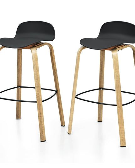 Giantex 30-Inch Modern Minimalist Bar Chairs with Footrest, Low Backrest and Metal Legs, Nordic Style High Stools