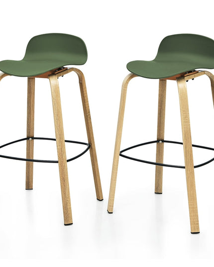 Giantex 30-Inch Modern Minimalist Bar Chairs with Footrest, Low Backrest and Metal Legs, Nordic Style High Stools