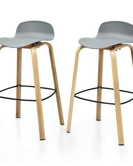 Giantex 30-Inch Modern Minimalist Bar Chairs with Footrest, Low Backrest and Metal Legs, Nordic Style High Stools