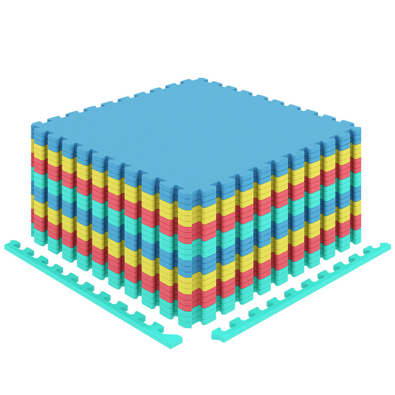 Giantex 0.5" Thick Non-Slip EVA Foam Floor Tiles with Borders