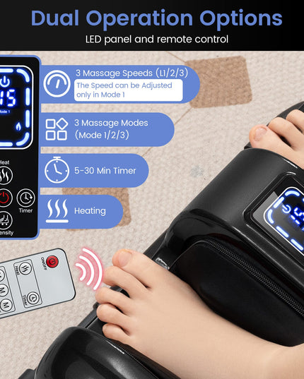 Giantex Foot Massager with Heat, 3 Massage Modes & Speed, Timer, 3 Intensity, Washable Cover