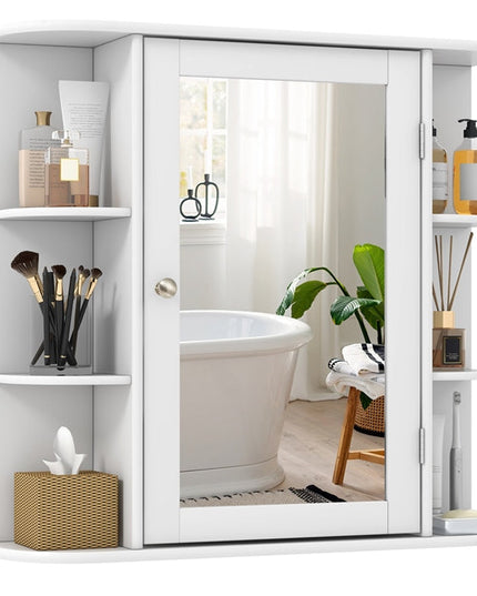 Giantex Mirrored Bathroom Medicine Cabinet - Wall Mounted Bathroom Hanging Cabinet with Single Door