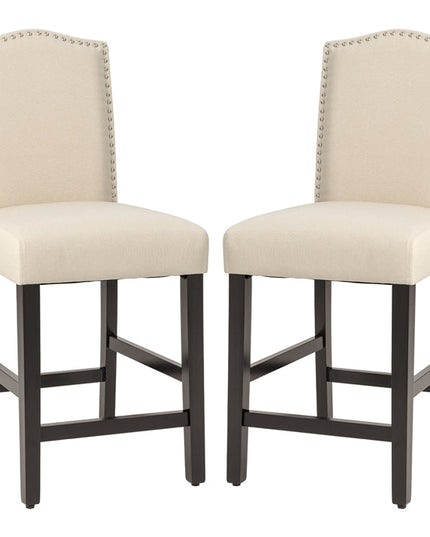 Giantex Bar Stools Set of 2, 25" Counter Height Bar Dining Chairs with Rubber Wood Legs