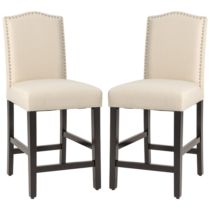 Giantex Bar Stools Set of 2, 25" Counter Height Bar Dining Chairs with Rubber Wood Legs