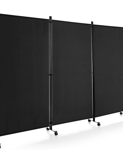 Giantex 3 Panel Room Divider with Wheels, 103''W x 71''H Folding Privacy Screen