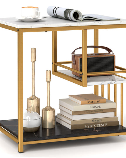 Giantex Side Table with Storage, 3-Tier End Table