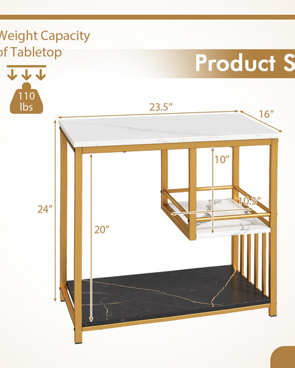 Giantex Side Table with Storage, 3-Tier End Table
