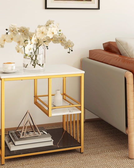 Giantex Side Table with Storage, 3-Tier End Table