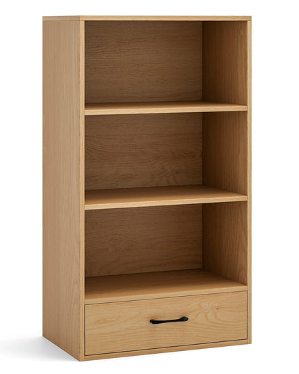 Giantex 4 Tier Bookcase with Drawer, 48" Tall Floor Standing Organizer Display Storage Shelves with Anti-toppling Device