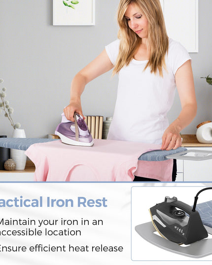 Giantex Ironing Board with Iron Rest, 48'' x 13.5'' Carbon Steel Iron Board with 4 Layer Heat Resistant Cover & Pad
