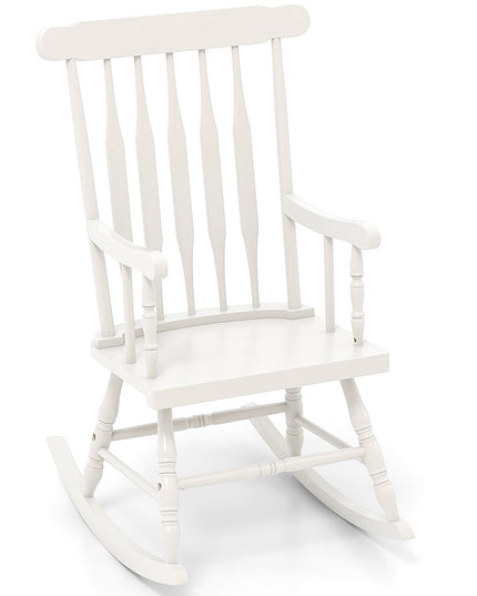 Giantex Outdoor Wood Rocking Chair - Set of 2 Patio Rocking Chair with Solid Frame