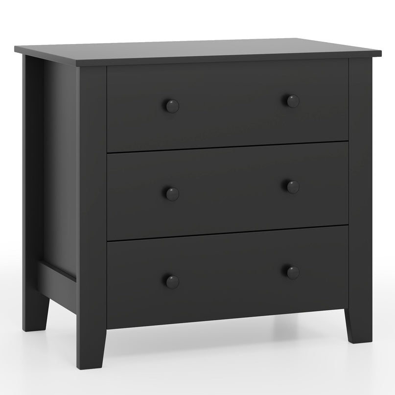 Giantex Small 3-Drawer Dresser for Bedroom - 28.5” x 18” x 26” Wide Chest of Drawers, Modern Large Nightstand