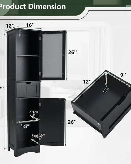 Giantex Freestanding Bathroom Storage Cabinet
