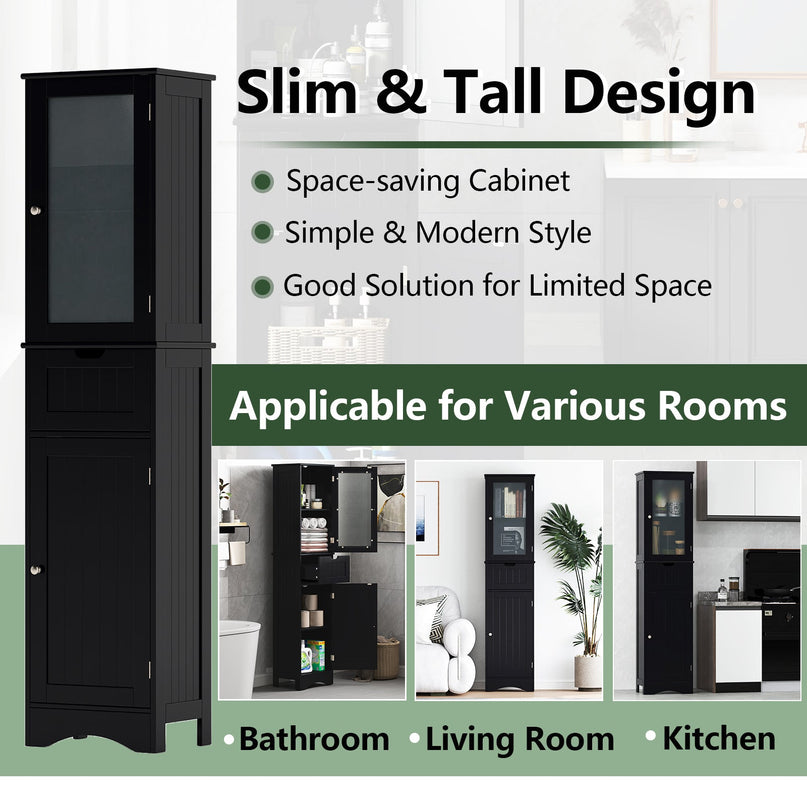 Giantex Freestanding Bathroom Storage Cabinet