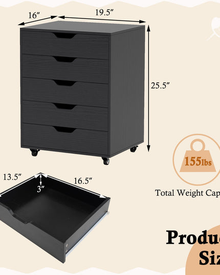 Drawers Cabinet Mobile Lateral Filing Organizer