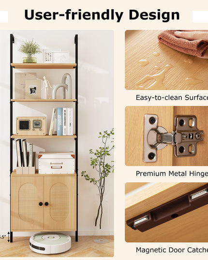 Giantex Ladder Bookshelf with Cabinet