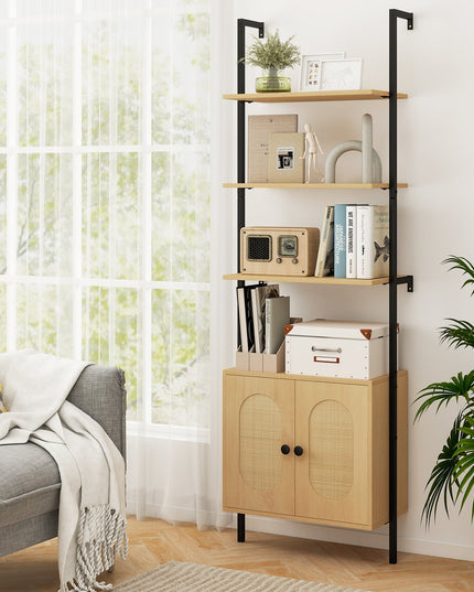 Giantex Ladder Bookshelf with Cabinet