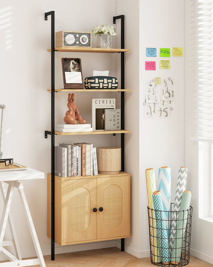 Giantex Ladder Bookshelf with Cabinet