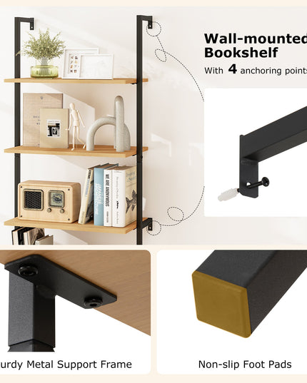 Giantex Ladder Bookshelf with Cabinet