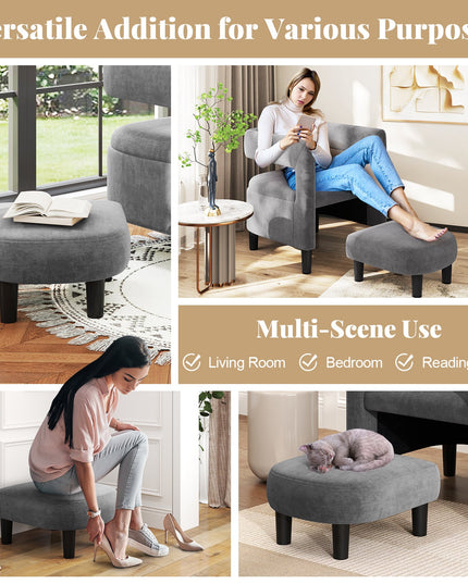 Giantex Velvet Accent Chair with Ottoman