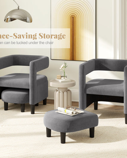 Giantex Velvet Accent Chair with Ottoman