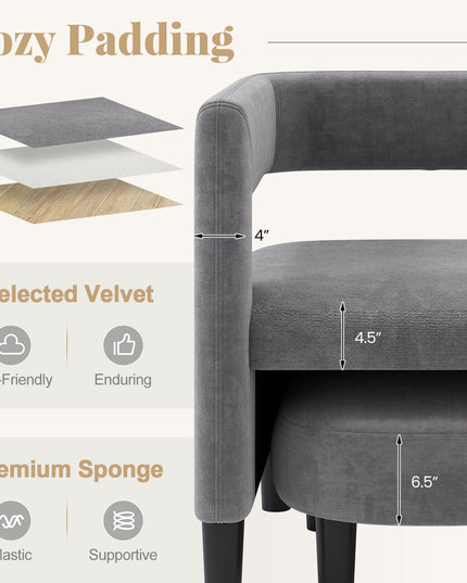 Giantex Velvet Accent Chair with Ottoman