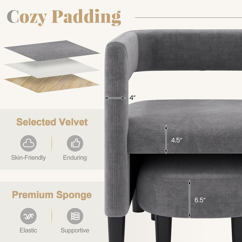 Giantex Velvet Accent Chair with Ottoman