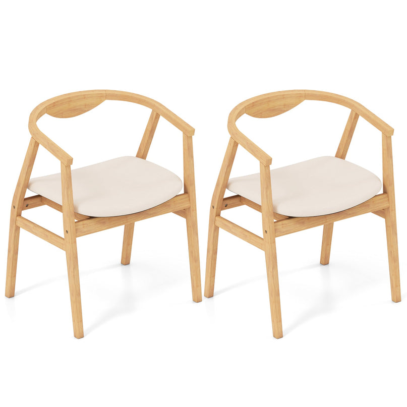 Giantex Modern Mid Century Accent Chair, Made of Fabric, Bamboo