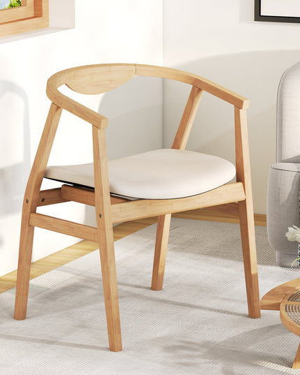 Giantex Modern Mid Century Accent Chair, Made of Fabric, Bamboo