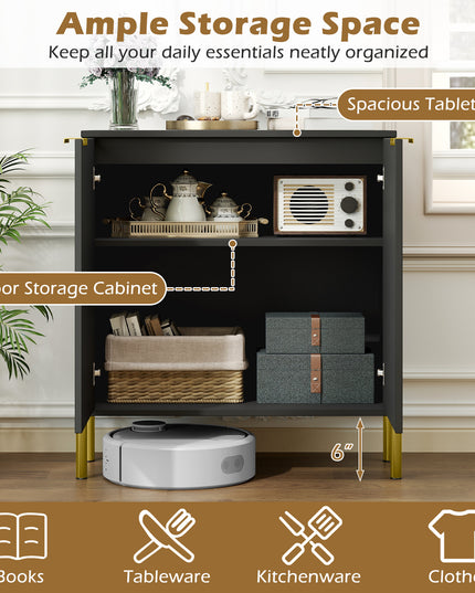 Buffet Giantex avec Rangement, Buffet de Cuisine à 2 Portes avec Armoire de Rangement