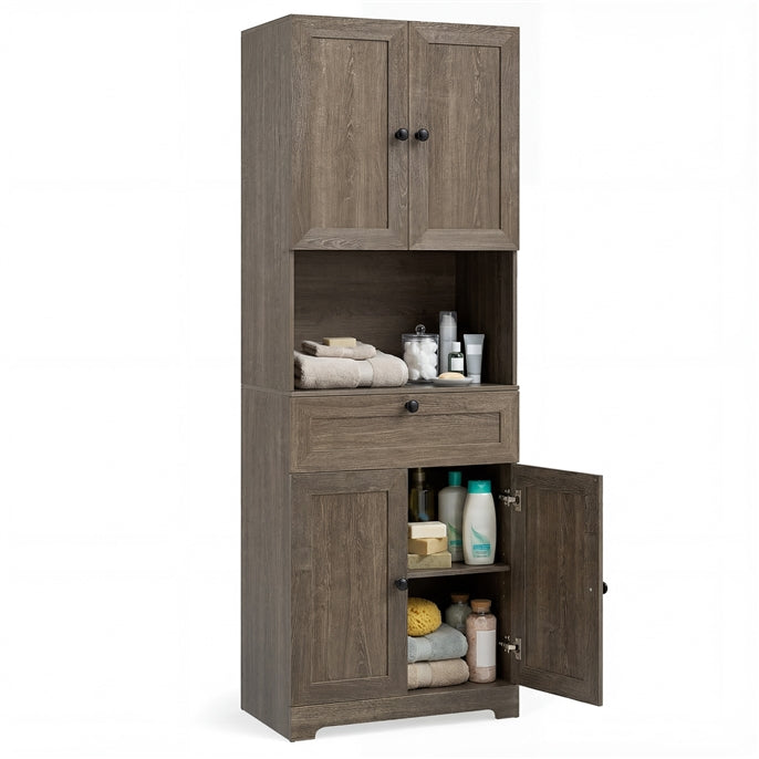 Armoire de Cuisine Autoportante Moderne Giantex de 171 cm de Haut avec 4 Portes et 1 Tiroir