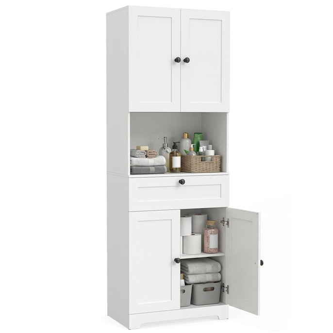 Armoire de Cuisine Autoportante Moderne Giantex de 171 cm de Haut avec 4 Portes et 1 Tiroir
