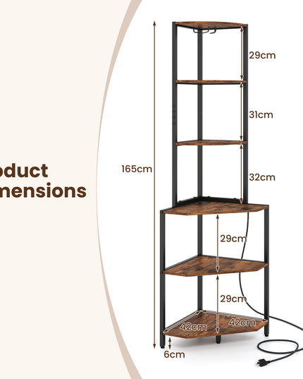 Giantex 6-Tier Kitchen Corner Shelf with 16 Color LED Lights