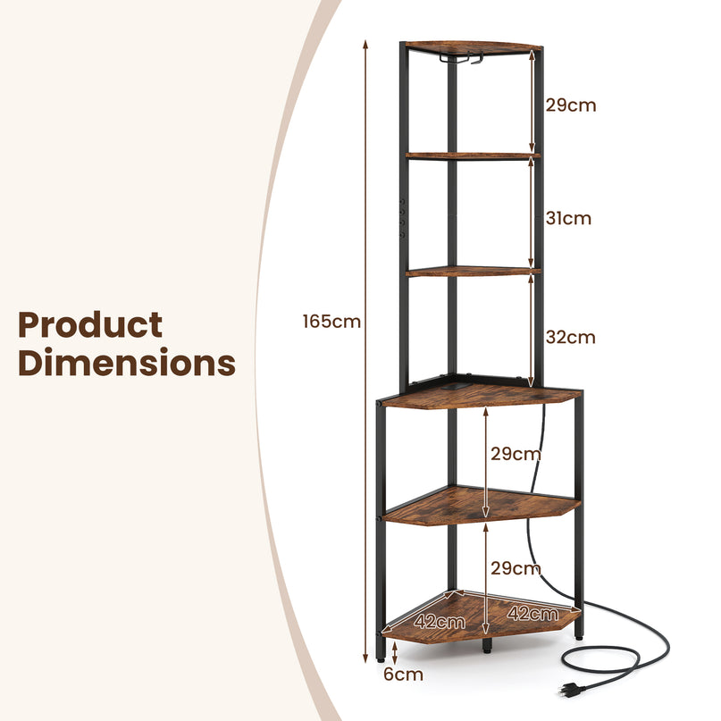 Giantex 6-Tier Kitchen Corner Shelf with 16 Color LED Lights