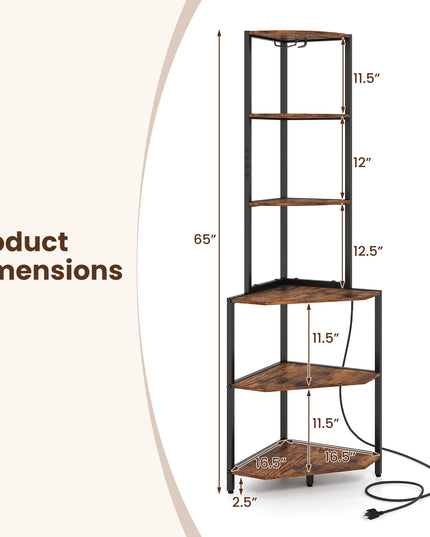 Giantex 6-Tier Kitchen Corner Shelf with 16 Color LED Lights