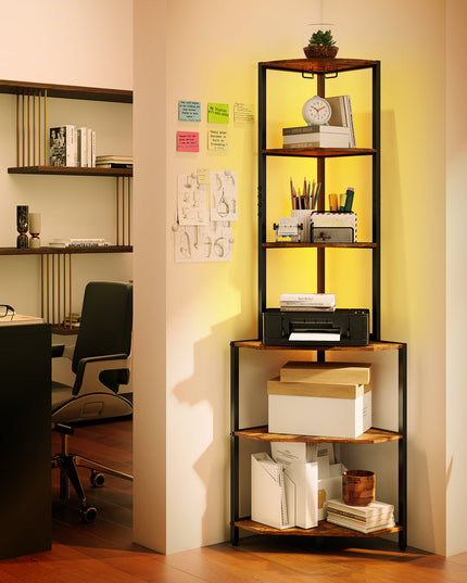 Giantex 6-Tier Kitchen Corner Shelf with 16 Color LED Lights