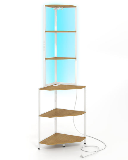 Giantex 6-Tier Kitchen Corner Shelf with 16 Color LED Lights