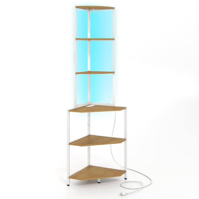 Giantex 6-Tier Kitchen Corner Shelf with 16 Color LED Lights