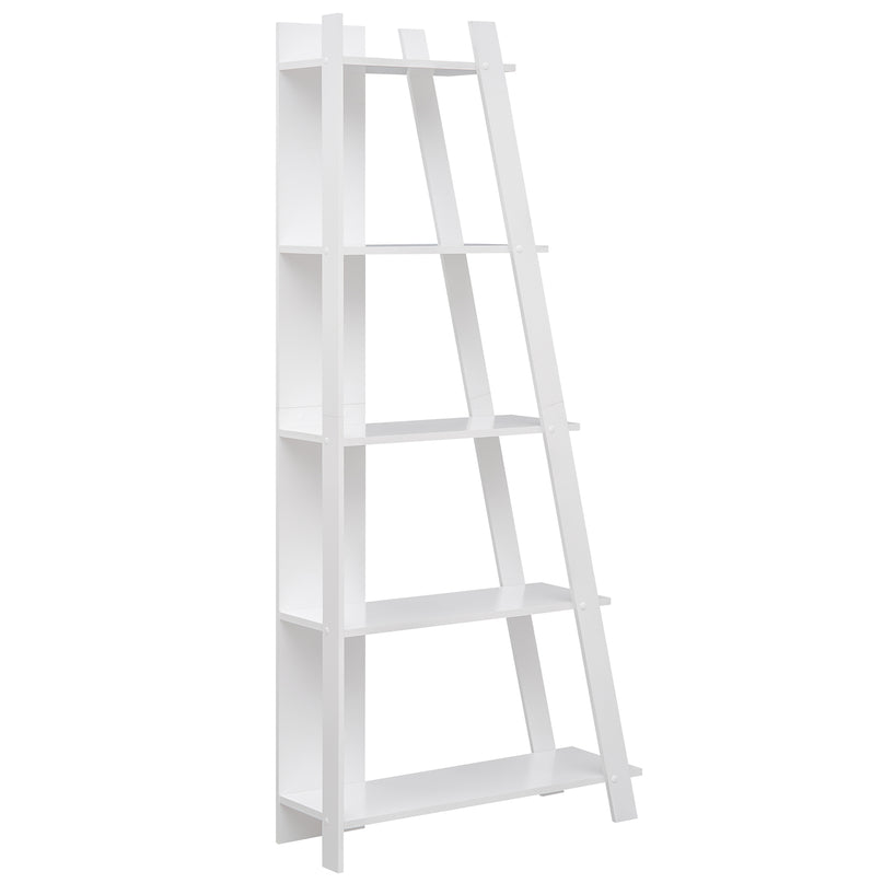 Giantex 4/5-Tier Bookshelf Narrow Wooden Vertical Trapezoidal Bookcase