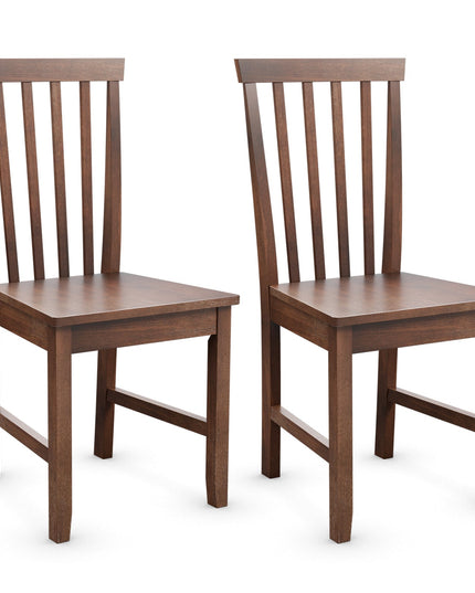 Giantex Set of 4/ 2 Dining Room Side Chair w/High Slat Back, Wood Legs