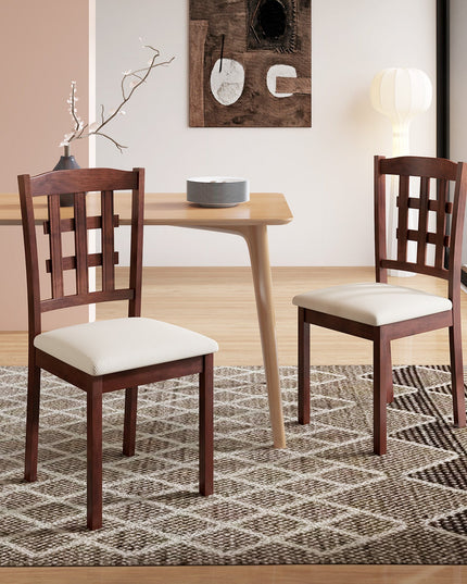 Giantex Wooden Dining Chair, Linen Fabric Padded Kitchen Chairs
