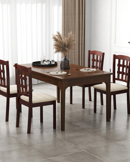 Giantex Wooden Dining Chair, Linen Fabric Padded Kitchen Chairs