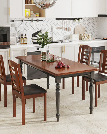 Giantex Wooden Dining Chair, PU Leather Upholstered Kitchen Chairs w/Padded Seat