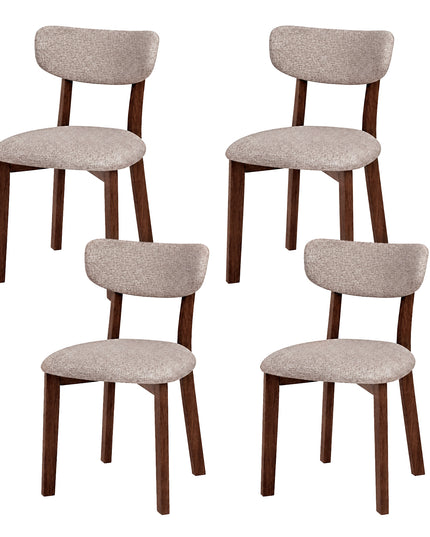 GIANTEX Wood Dining Chairs Set of 4 with Curved Padded Backrest