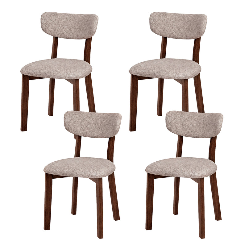 GIANTEX Wood Dining Chairs Set of 4 with Curved Padded Backrest