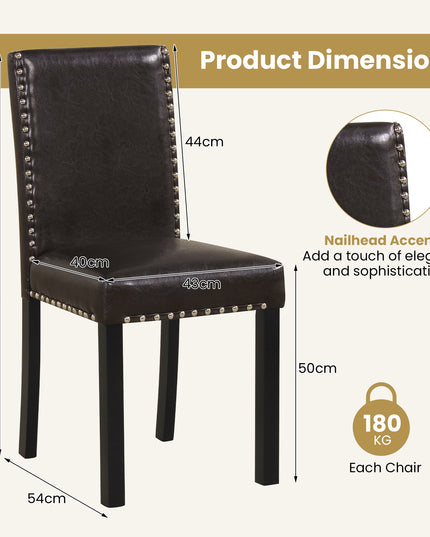 Chaise de cuisine Parsons Giantex en similicuir avec pieds en bois de caoutchouc massif et bois courbé