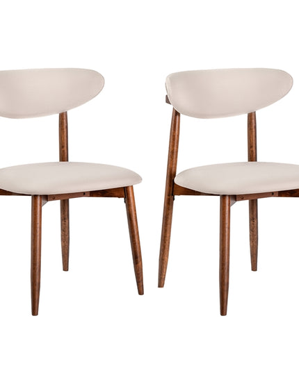 Giantex Wooden Dining Chairs Set of 2/4 with Curved Back & Fabric Padded Seat
