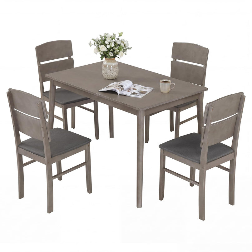 Giantex Ensemble table et 4 chaises de salle à manger 5 pièces