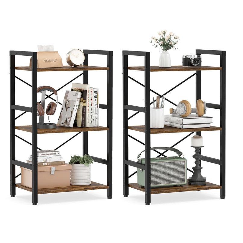 Giantex 3-Tier Narrow Freestanding Display Shelf with Metal Frame & Wooden Storage Racks(1/2)